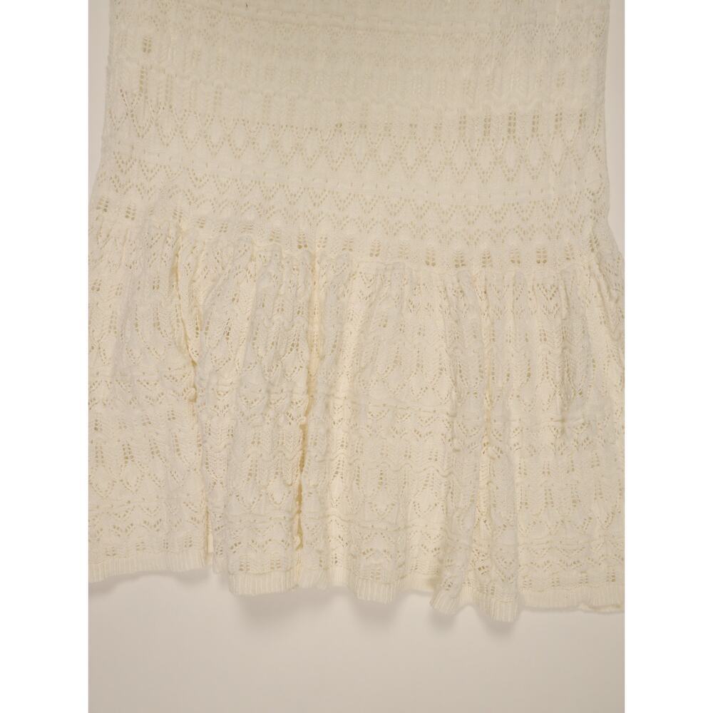 House of Harlow 1960 Ivory Crochet Knit Maxi Skirt Tiered Boho Resort Festival M - Picture 12 of 15